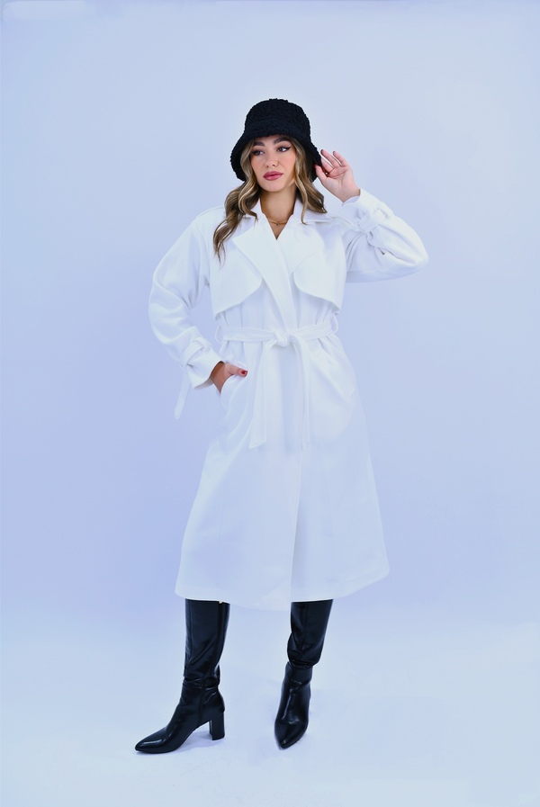 Timeless Elegance in Every Stitch The Classic Coat - White