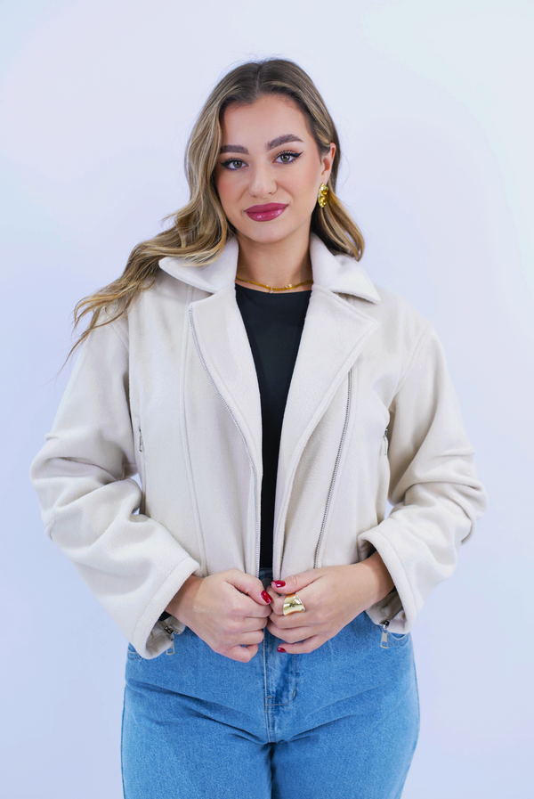 Classic Cropped Jacket - Cream