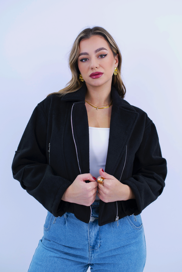 Classic Cropped Jacket - Black